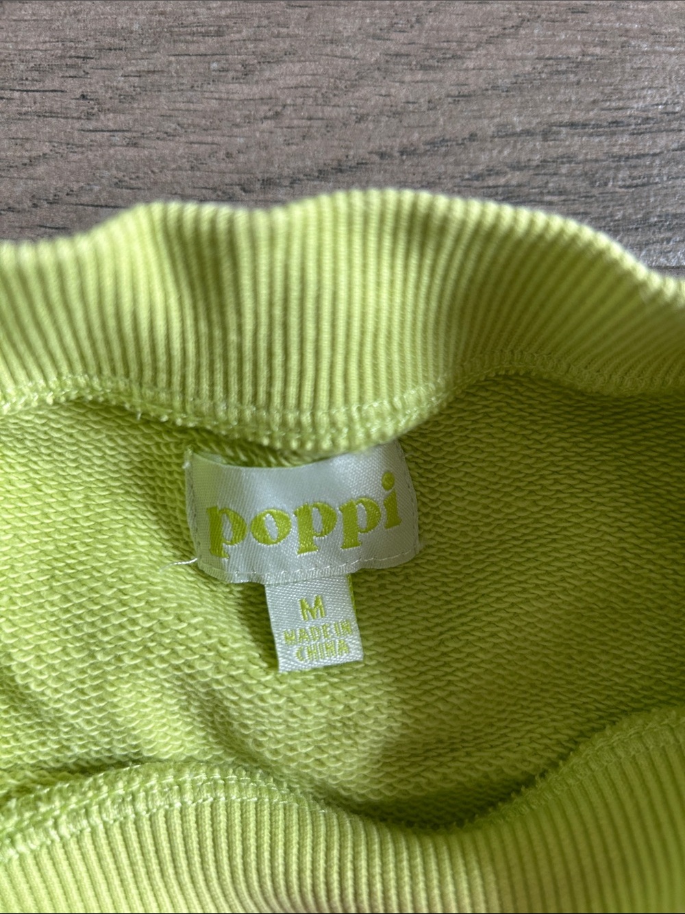 poppi Neon Lime Crewneck Sweatshirt - Women's Casual Pullover - Picture 2 of 5